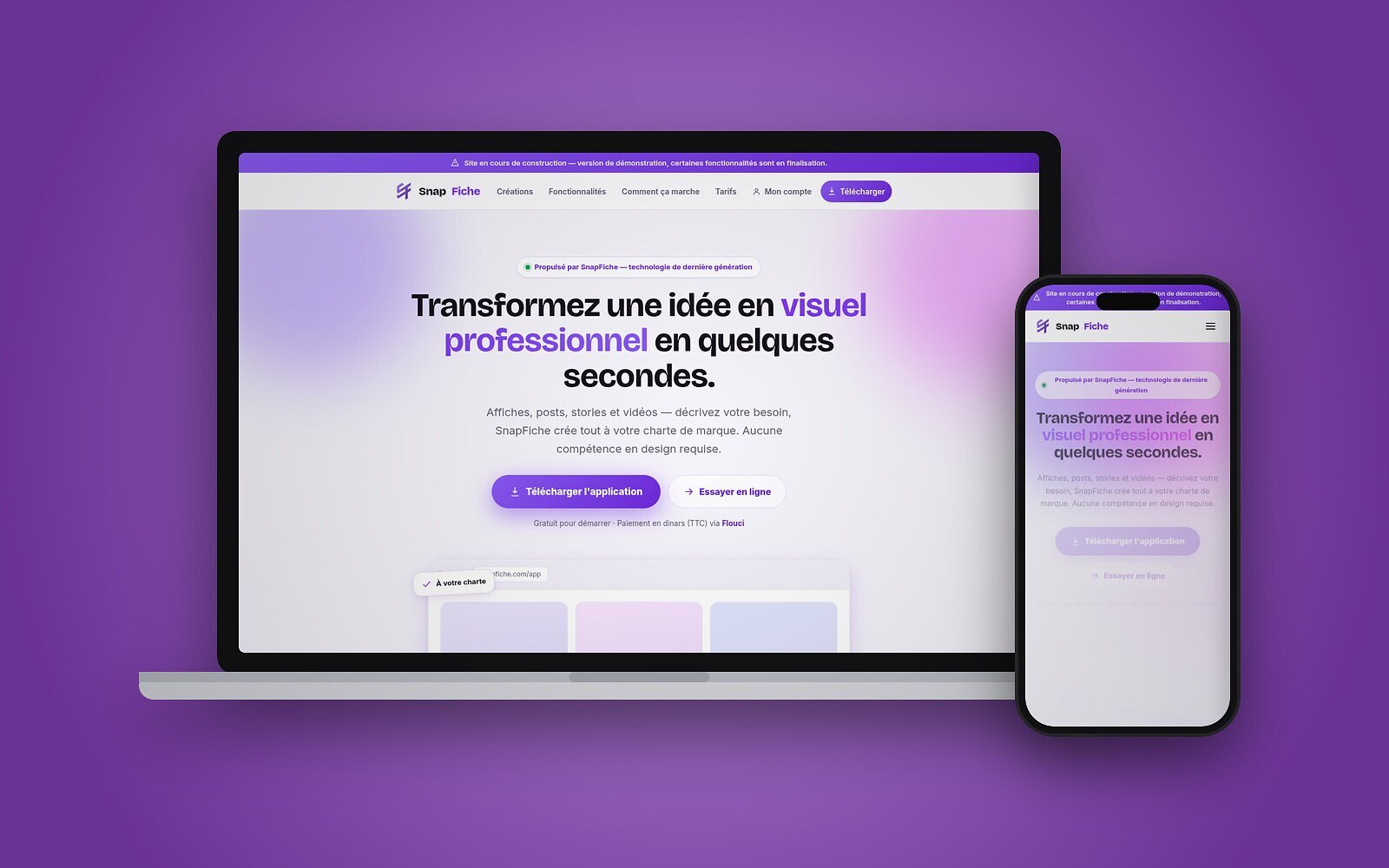 SnapFiche — Vos visuels pro en quelques secondes